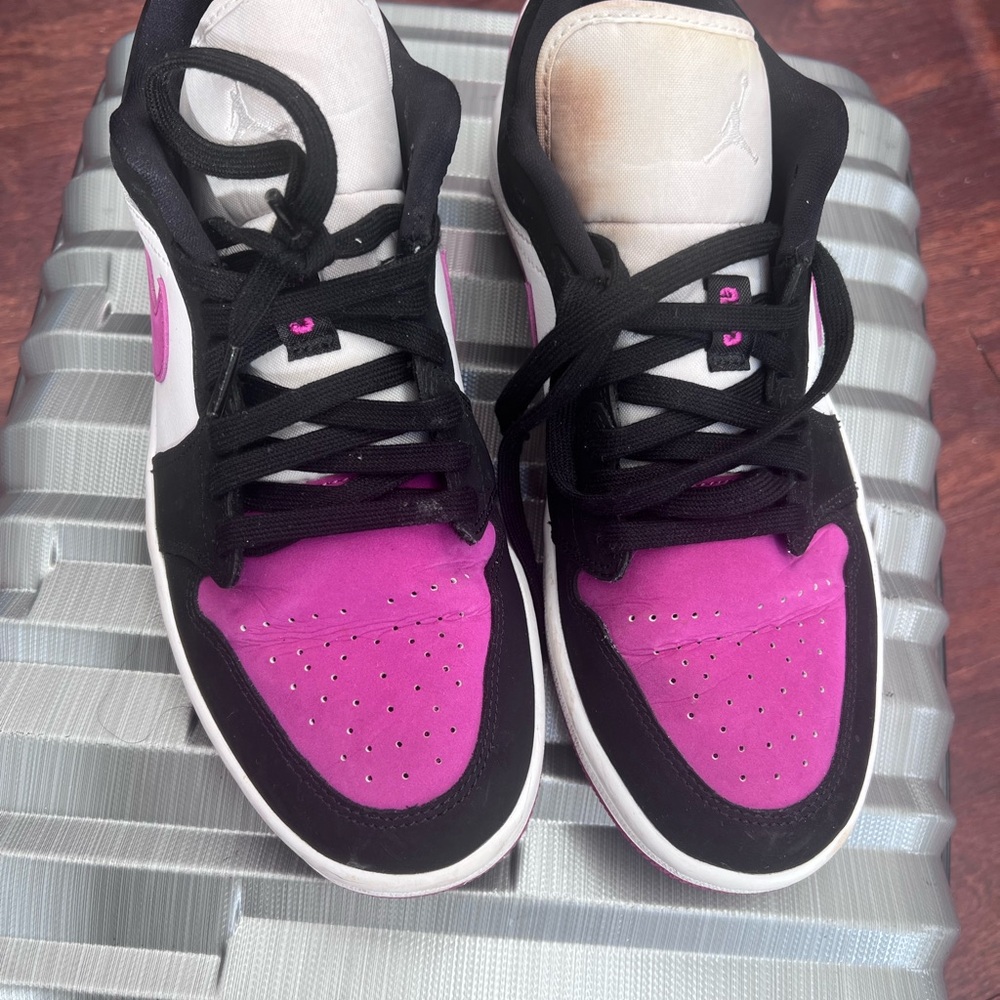 Women's Black and Pink Sneakers